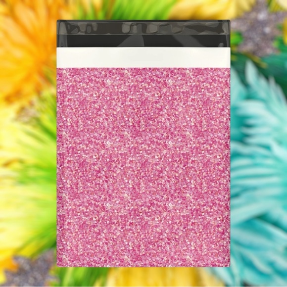 25 10X13 Poly Mailers, Pink Glitter, Shipping Envelopes, PRICE IS FIRM - Picture 2 of 6